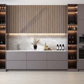 现代橱柜组合3D模型下载